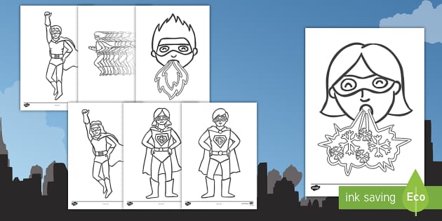 Superheroes Coloring Sheets Image