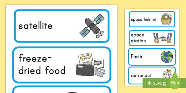 Space Station Dramatic Play Labels