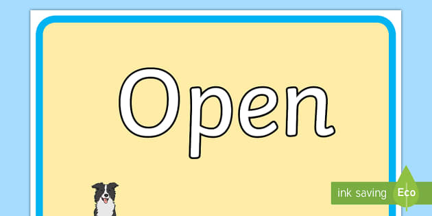 Pet Shop Dramatic Play Open Sign