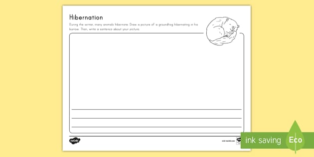 Groundhog Hibernation Write and Draw Activity