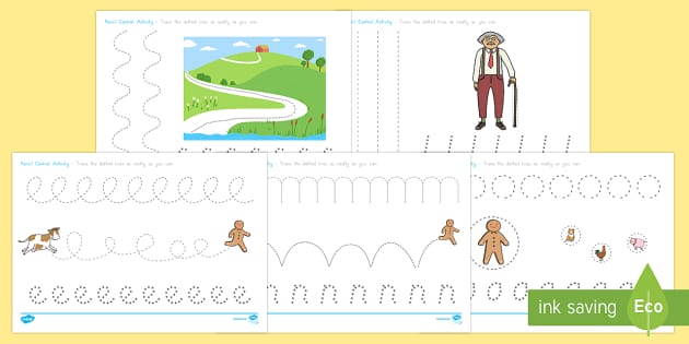 The Gingerbread Man Pencil Control Worksheets