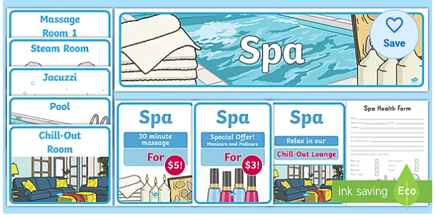 Spa Dramatic Play Pack