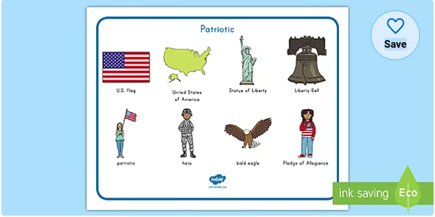 Patriotic Word Mat
