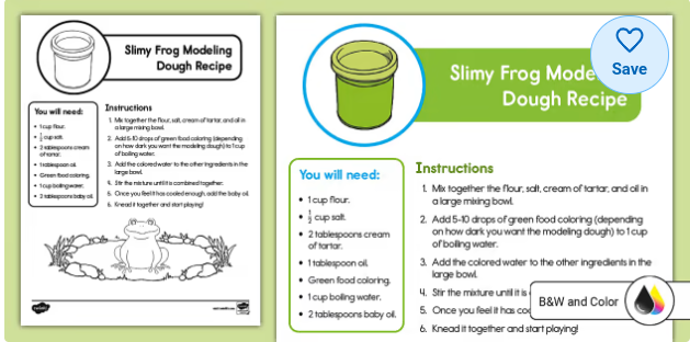 Frog-themed Modeling Dough Recipe