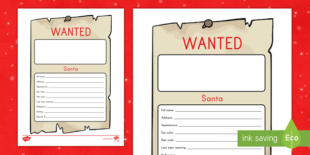 “Wanted” Santa Poster Activity