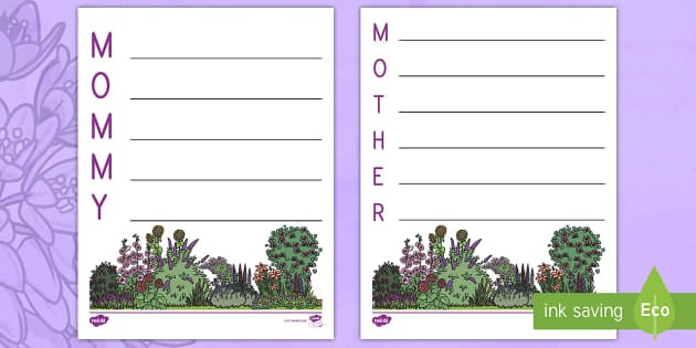Floral Mother's Day Acrostic Poems