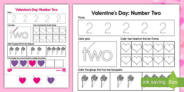 Valentine's Day Number Two Activity