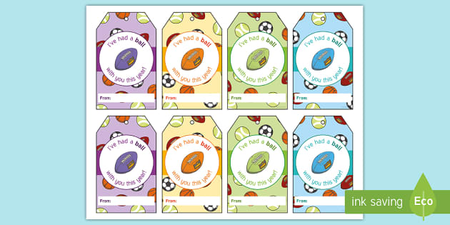 Teacher Appreciation – Recess Equipment Gift Tags