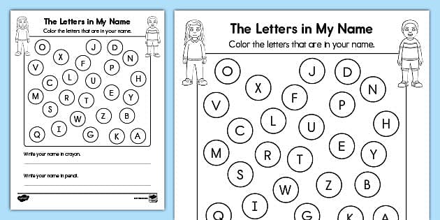 The Letters in My Name Activity Image