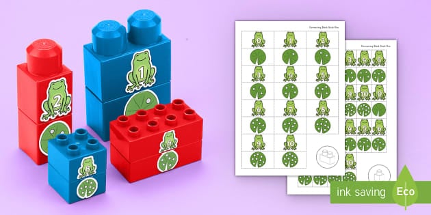 Frogs and Lily Pads Number Matching with Blocks Game