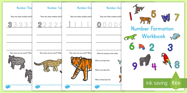 Jungle and Rain Forest Number Formation Activity Booklet