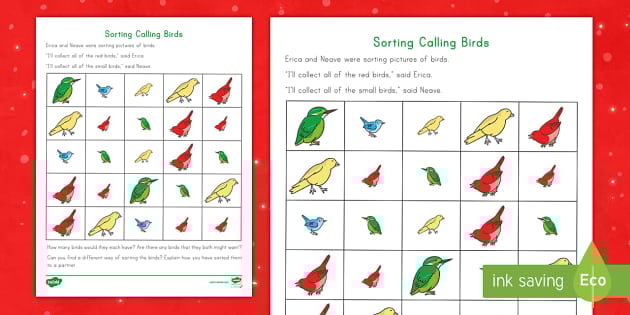 Four Calling Birds Activity