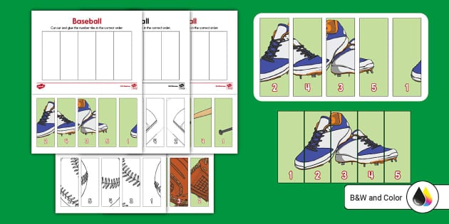 Baseball 1-5 Number Sequencing Puzzles