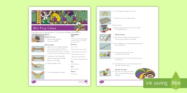 Mini King Cakes Classroom Recipe