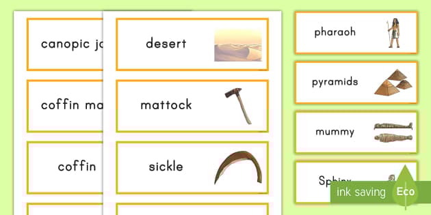Ancient Egypt Word Cards