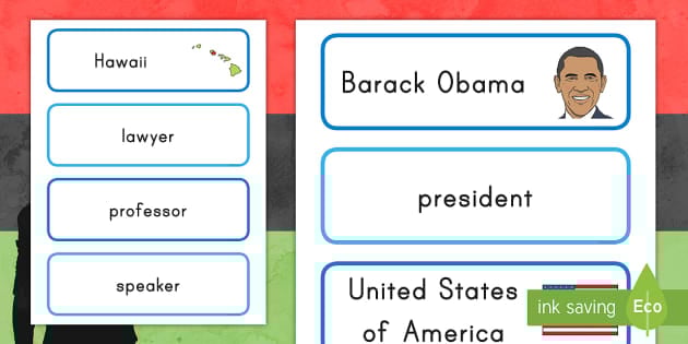 Barack Obama Word Cards