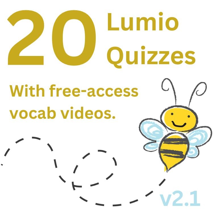 20 Vocabulary Builder Videos with Lumio Quizzes, V2.1