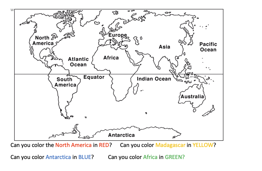 World map: Coloring Sheet