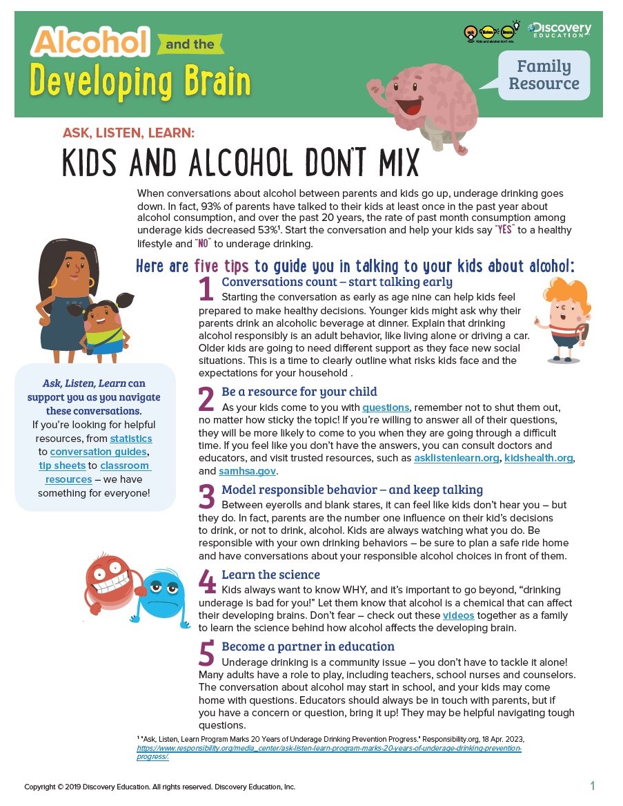 Family Resource: Alcohol and the Developing Brain