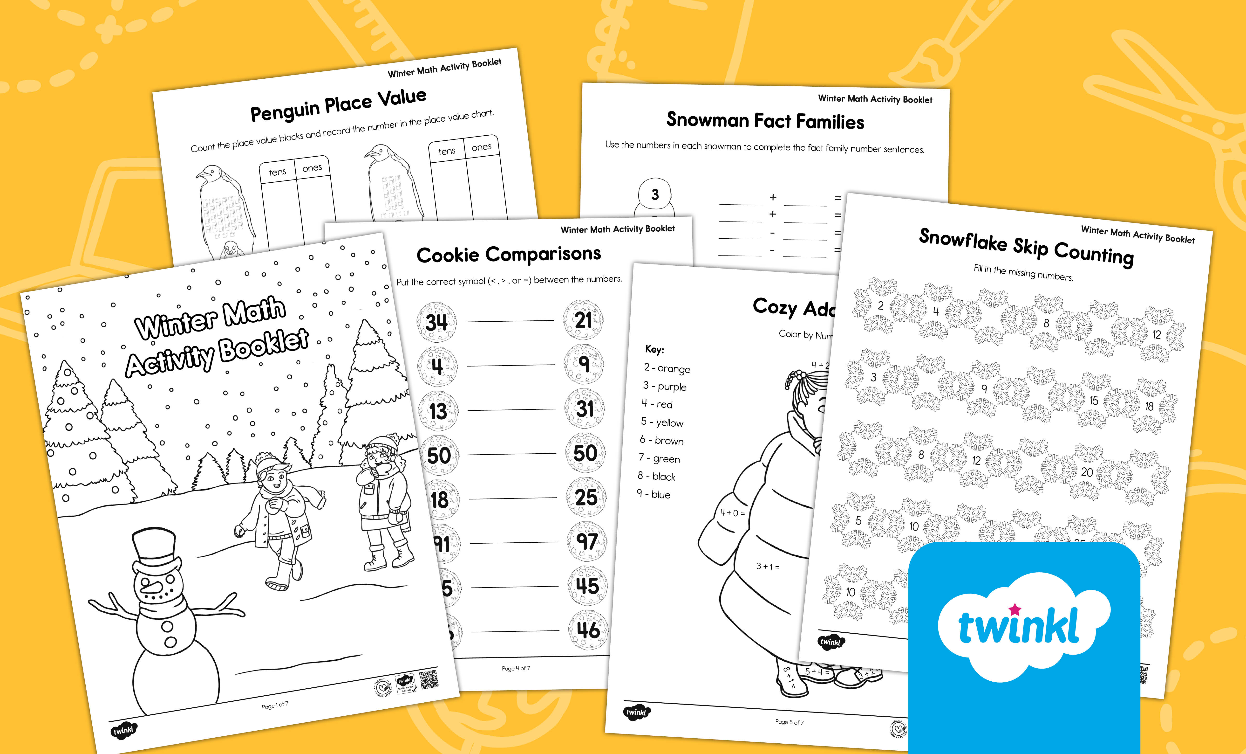 First Grade Winter Math Activity Booklet