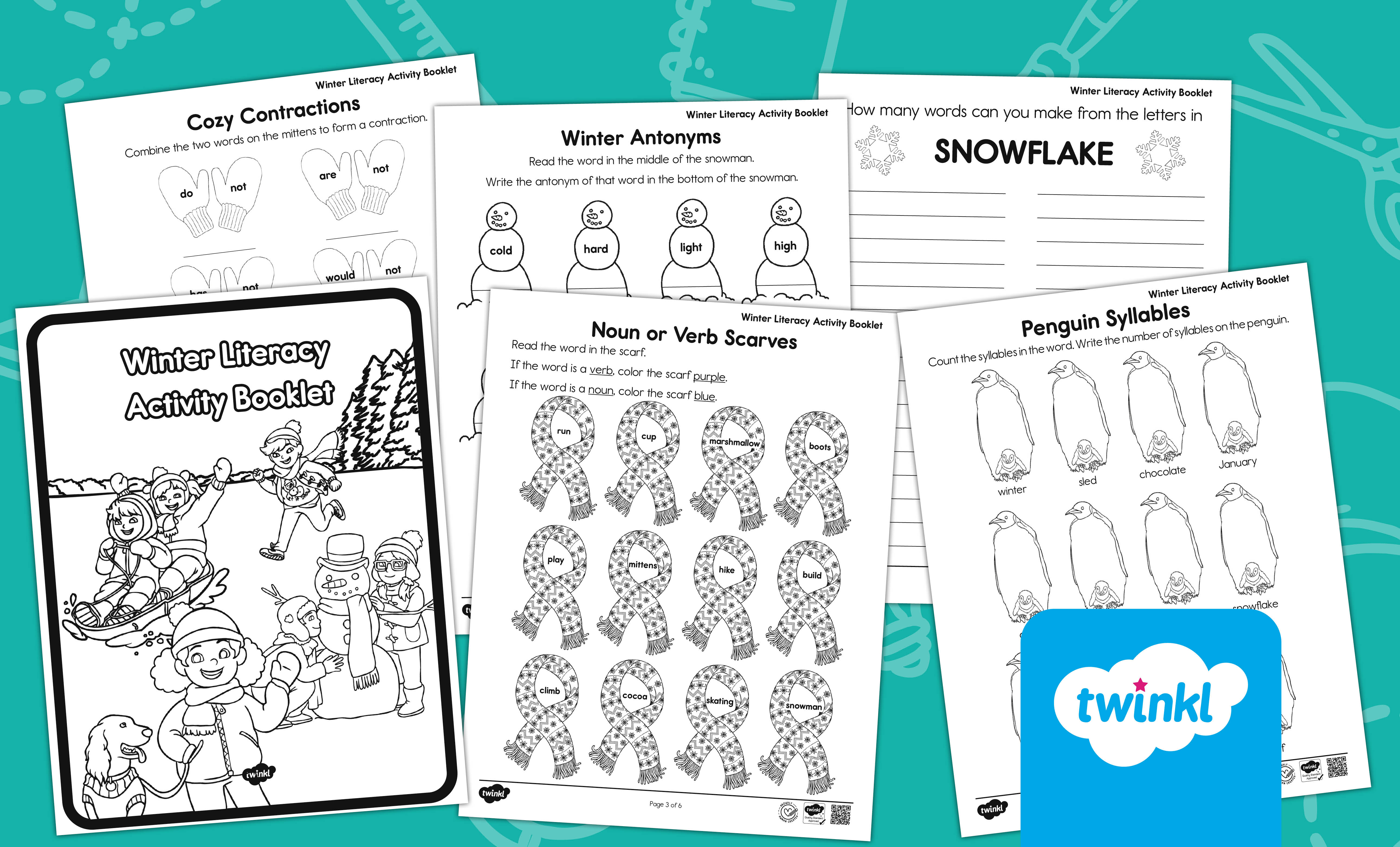 Second Grade Winter Literacy Activity Booklet
