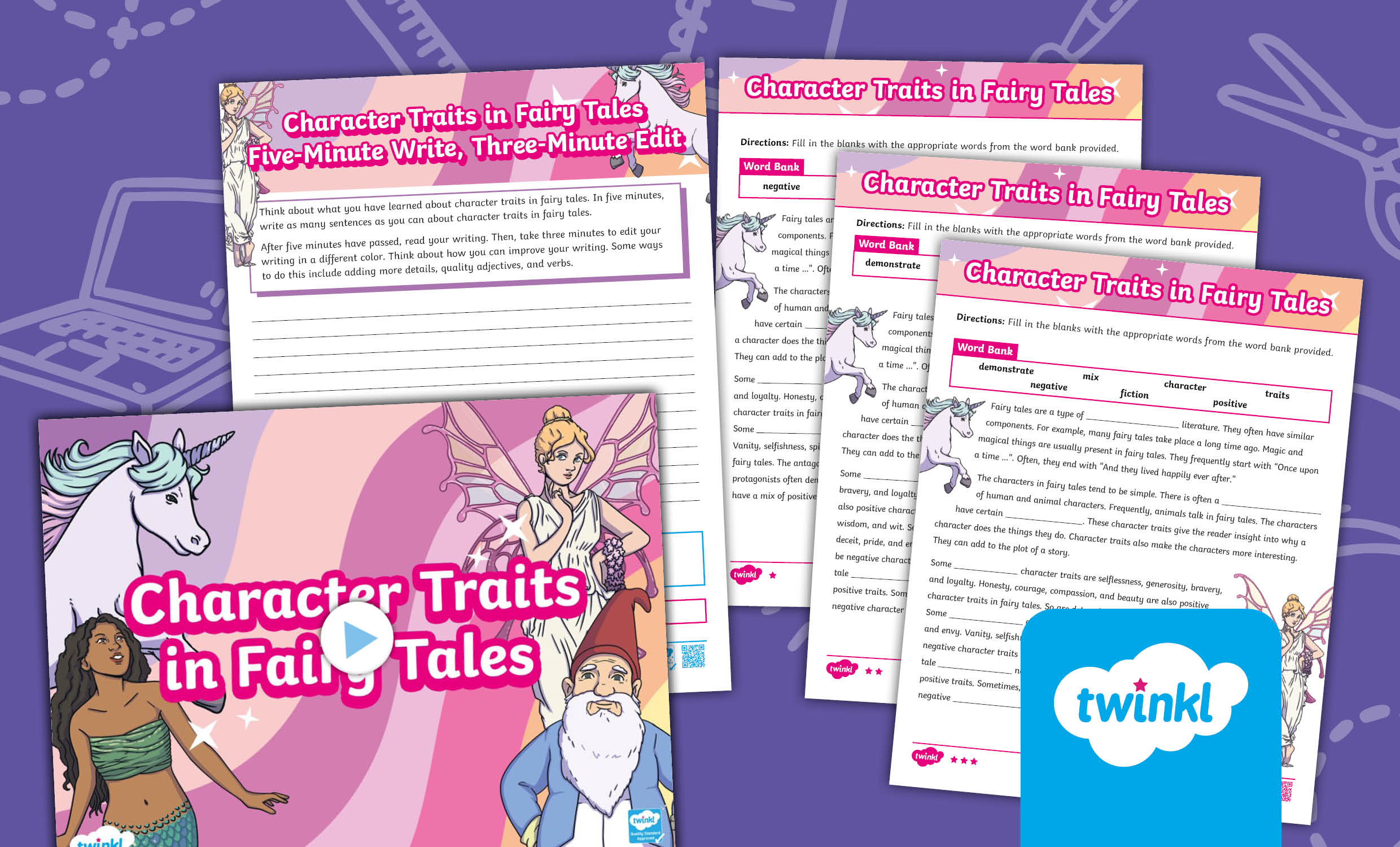 Character Traits in Fairy Tales Lesson Pack for 3rd-5th Grade