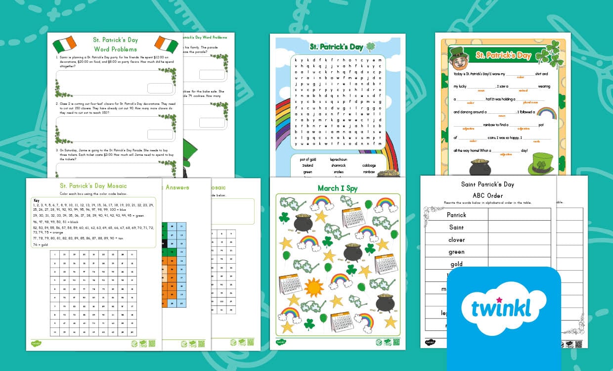 St Patrick's Day Activity bundle for K-2nd Grade