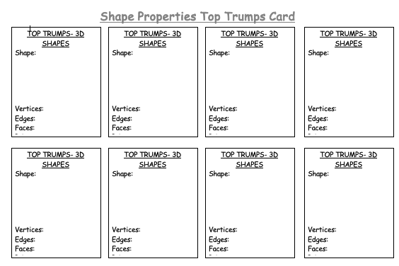 Math Top Trumps 3D cards