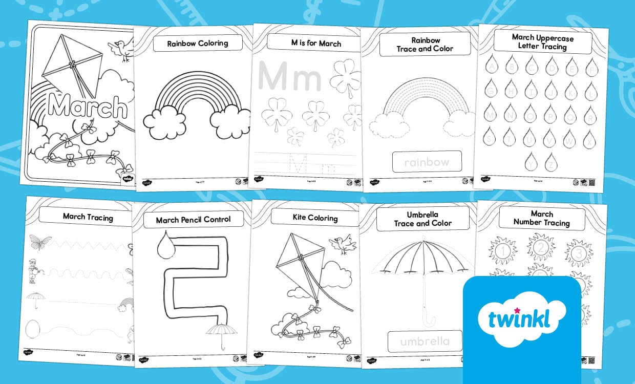 March Toddler Busy Book – Fine Motor & Early Learning Activities for PK-K