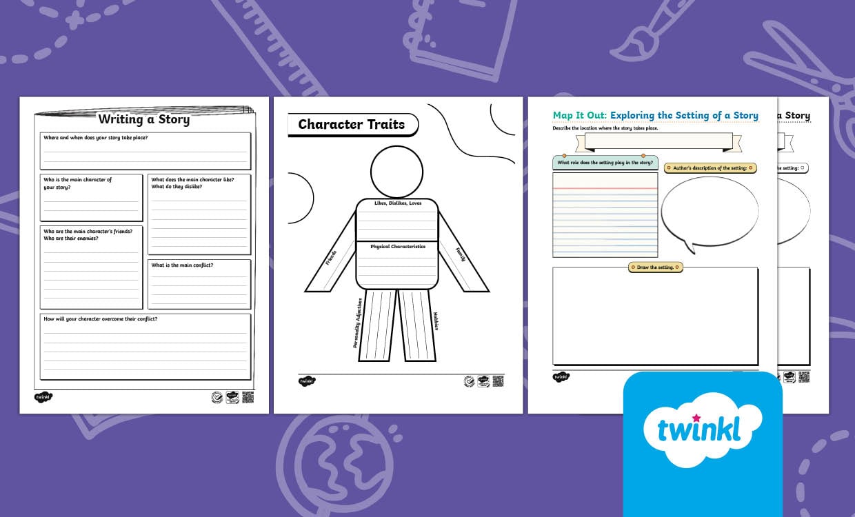 Fictional Story Writing Graphic Organizers for 3rd-5th Grade