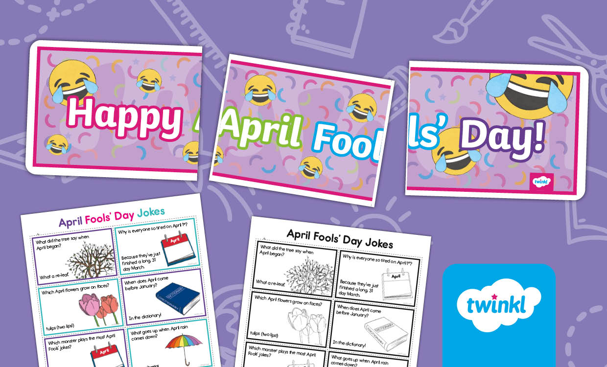 April Fools Day Display Banner and Jokes Bundle