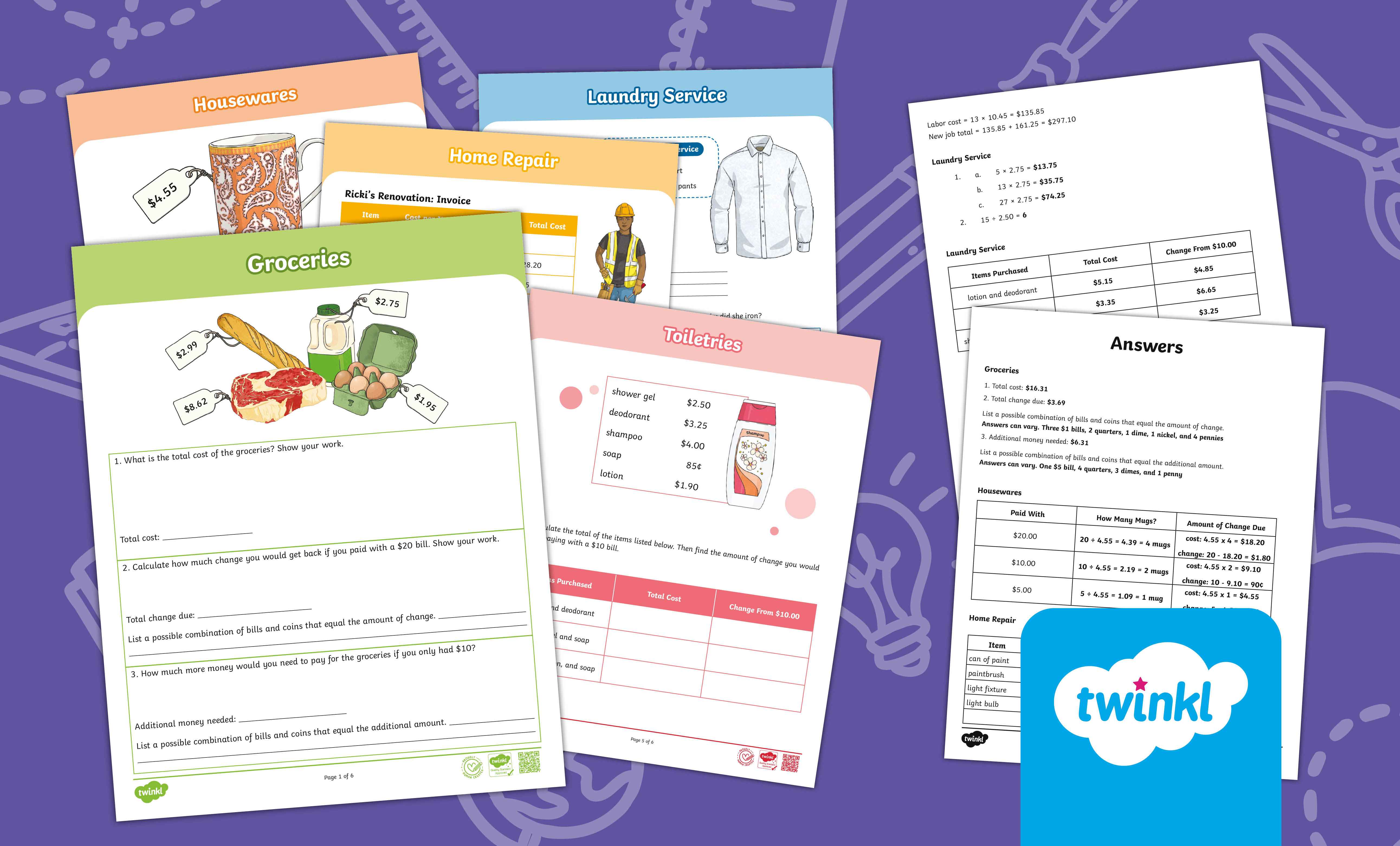 Life Skills Math Activity for 3rd-5th Grade