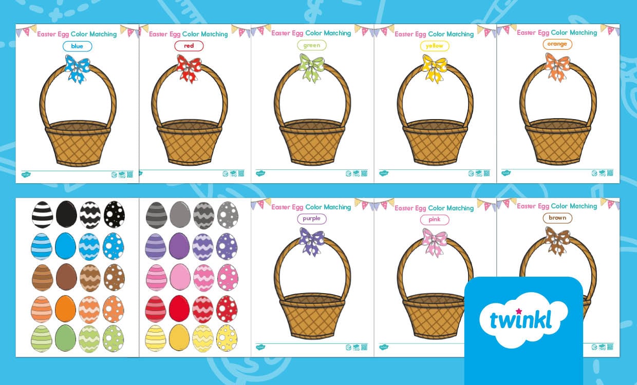 Easter Egg Color Matching Activity Mats for PK-K