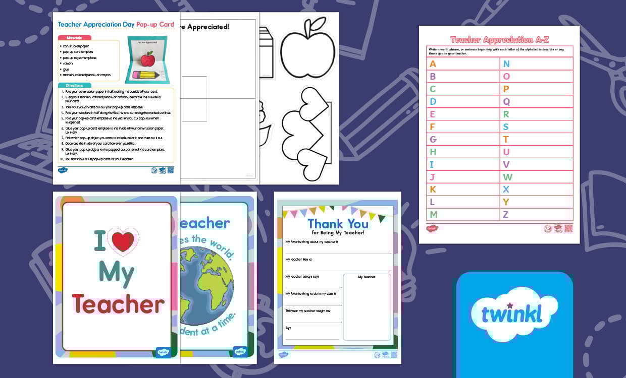 Teacher Appreciation Activity Bundle for K-2nd Grade