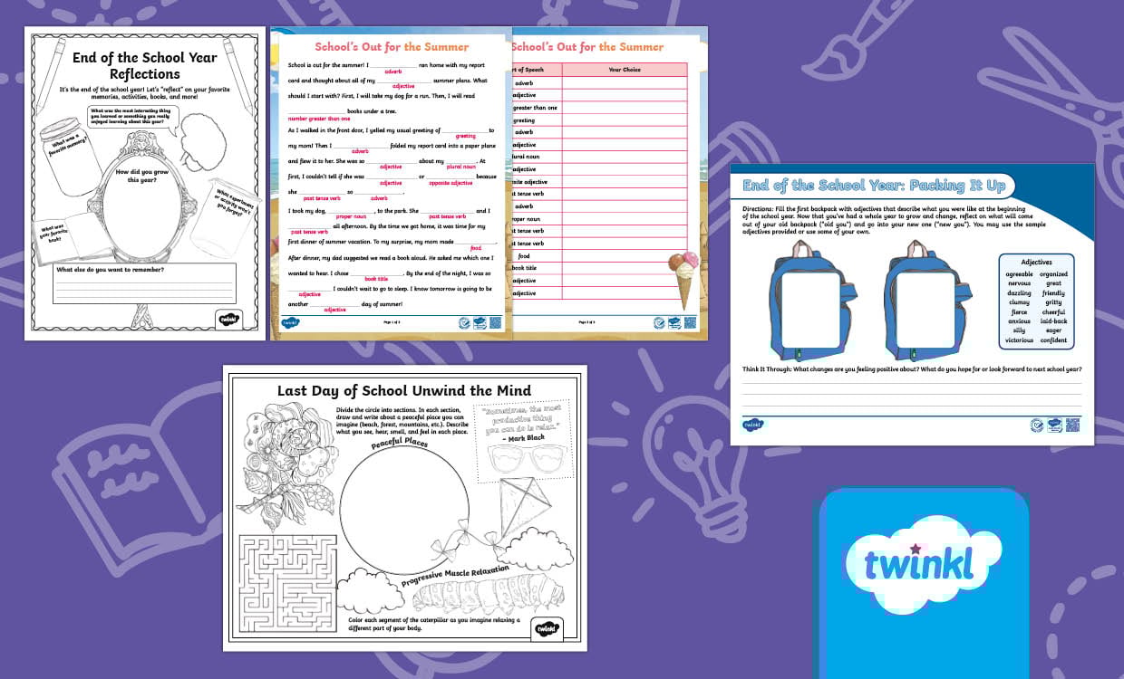 End of the School Year ELA Activities Bundle for 3rd-5th Grade