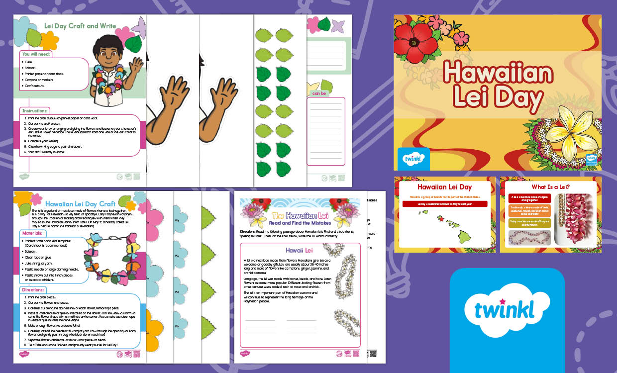 Hawaiian Lei Day Activities for K-2nd Grade