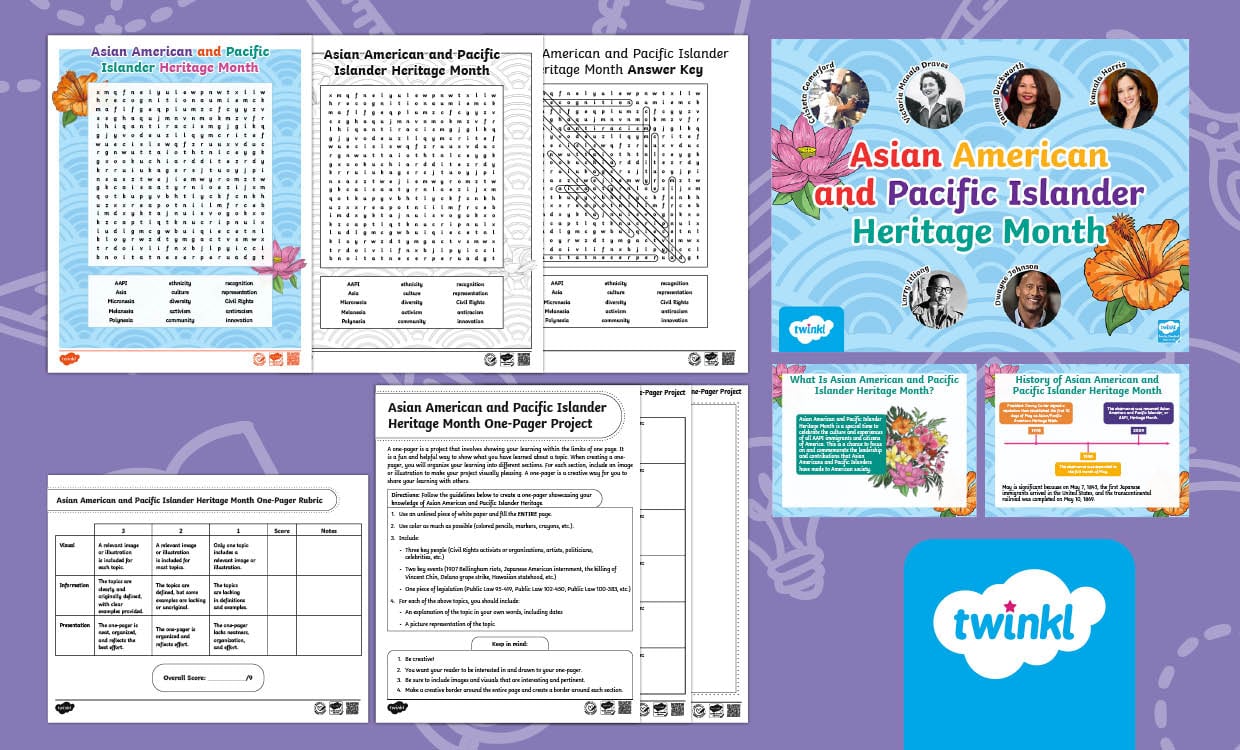 Asian American and Pacific Islander Heritage Month Activities for 6th-8th Grade