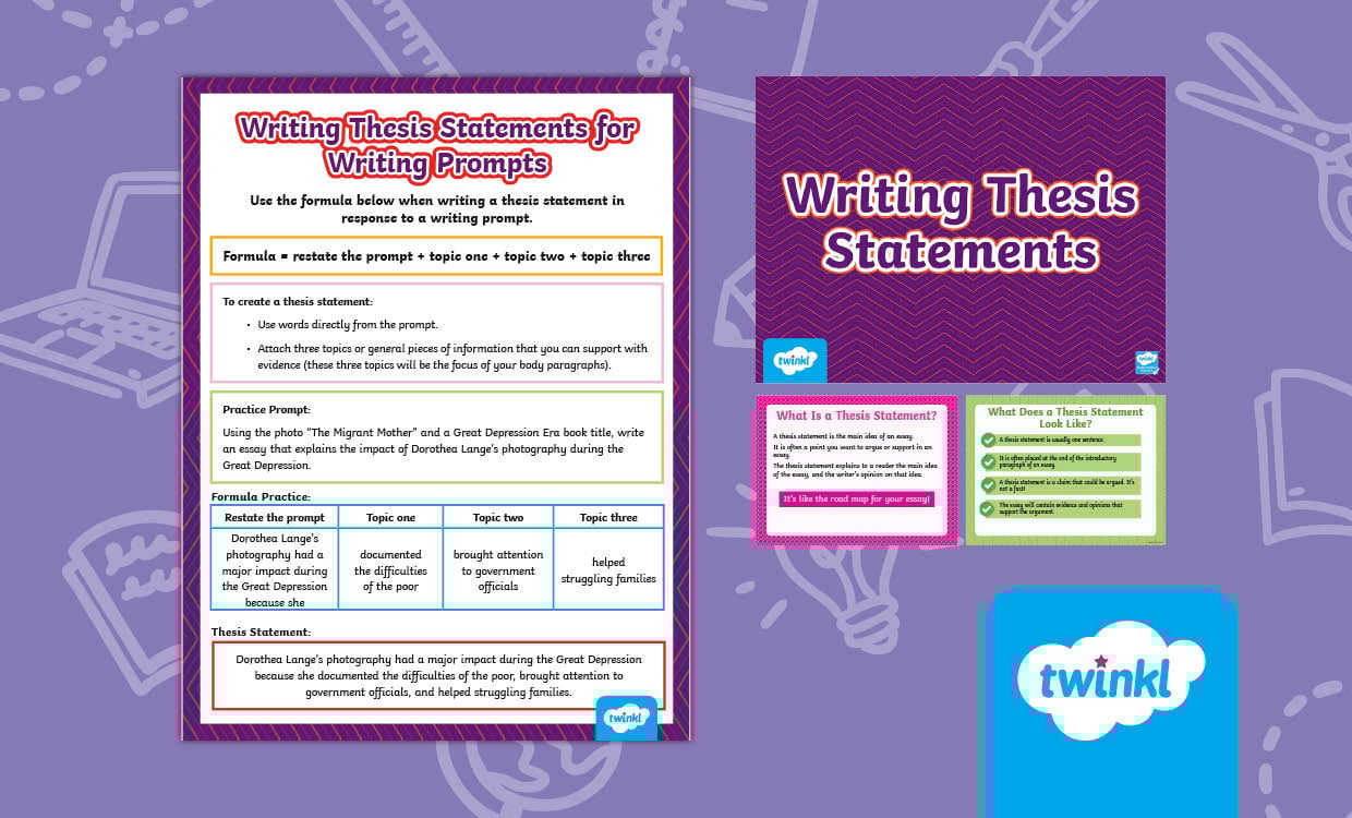 Writing Thesis Statements Lesson | Middle School Writing Skills for 6th-8th Grade