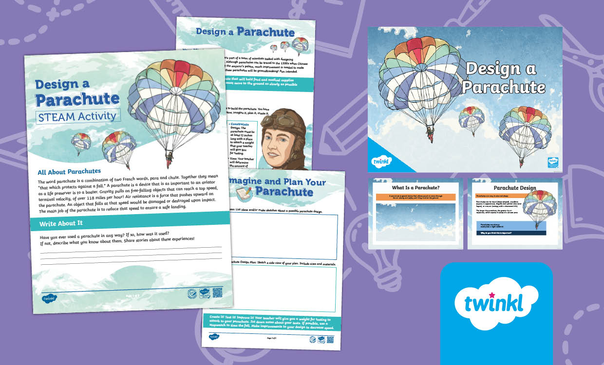 Design a Parachute STEAM Activity Lesson Pack for 6th-8th Grade