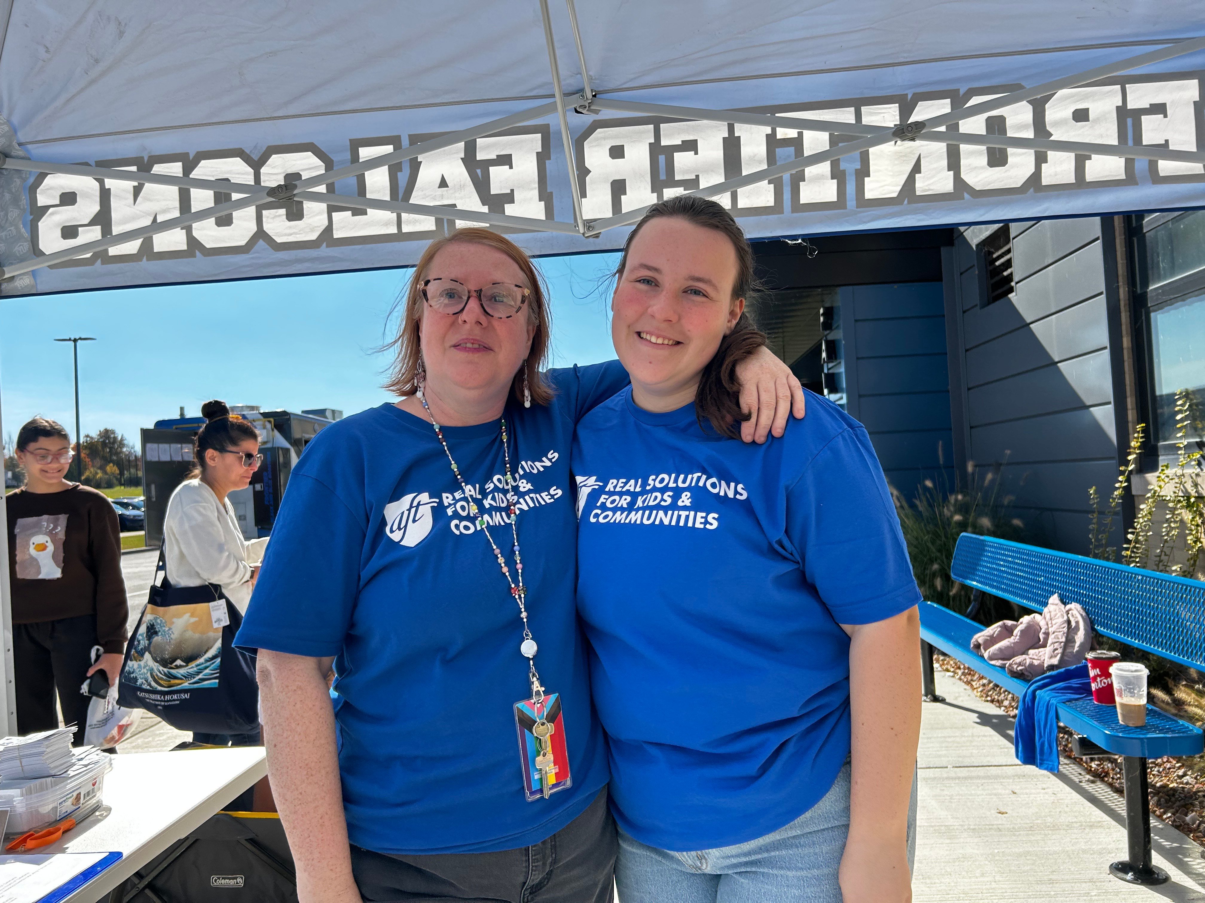 Amber Chandler and her daughter at the Reading Opens the World Event