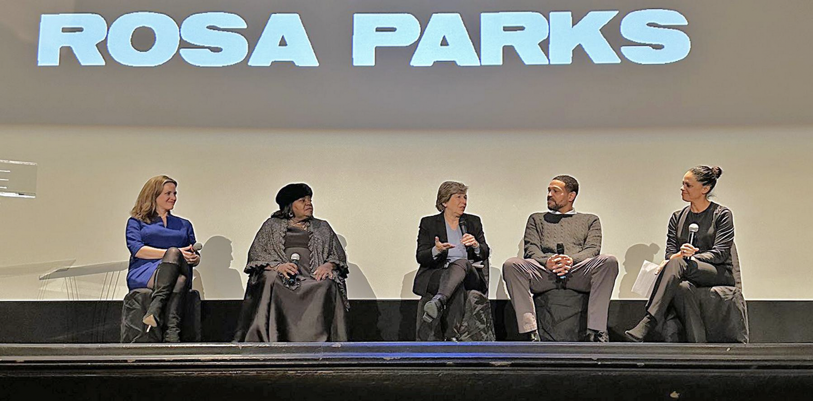 Randi Weingarten sits on a panel