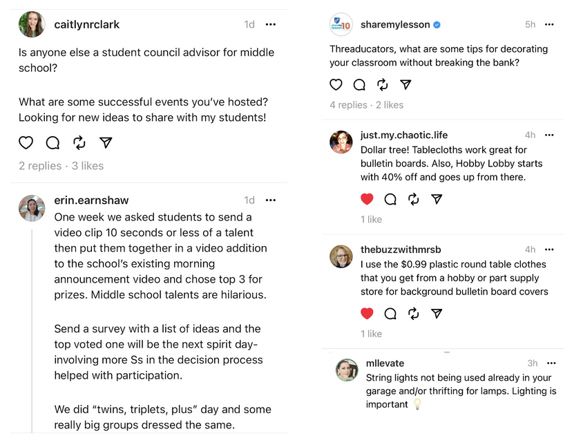 Tips from Threaducators