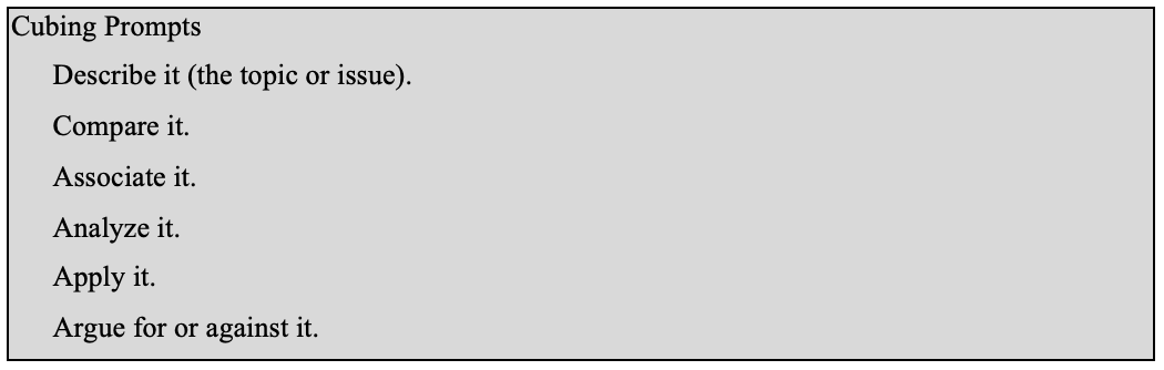 Cubing Prompts