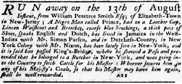 escaped slave notice