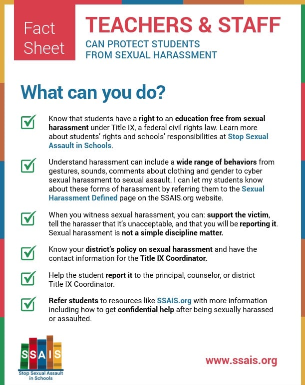 One pager on proctecting students from sexual harassment