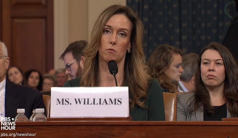 Jennifer Williams testifies during the impeachment hearings