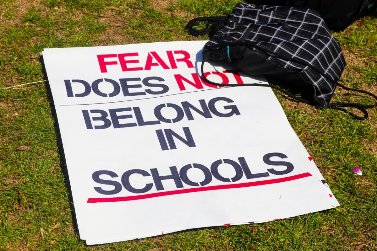 Protest sign for gun violence
