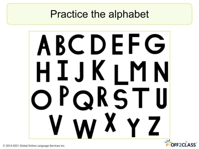 Alphabet 1/3 Free ESL Lesson Plan Download