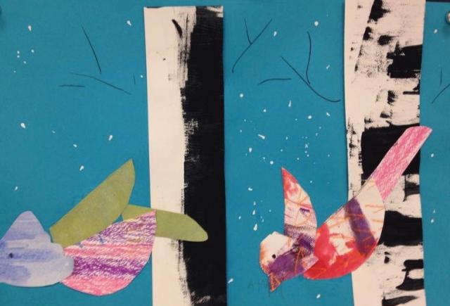 Painted Bird Collage