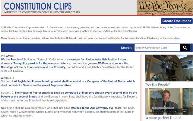 Lesson Plan: Constitution Clips Scavenger Hunt